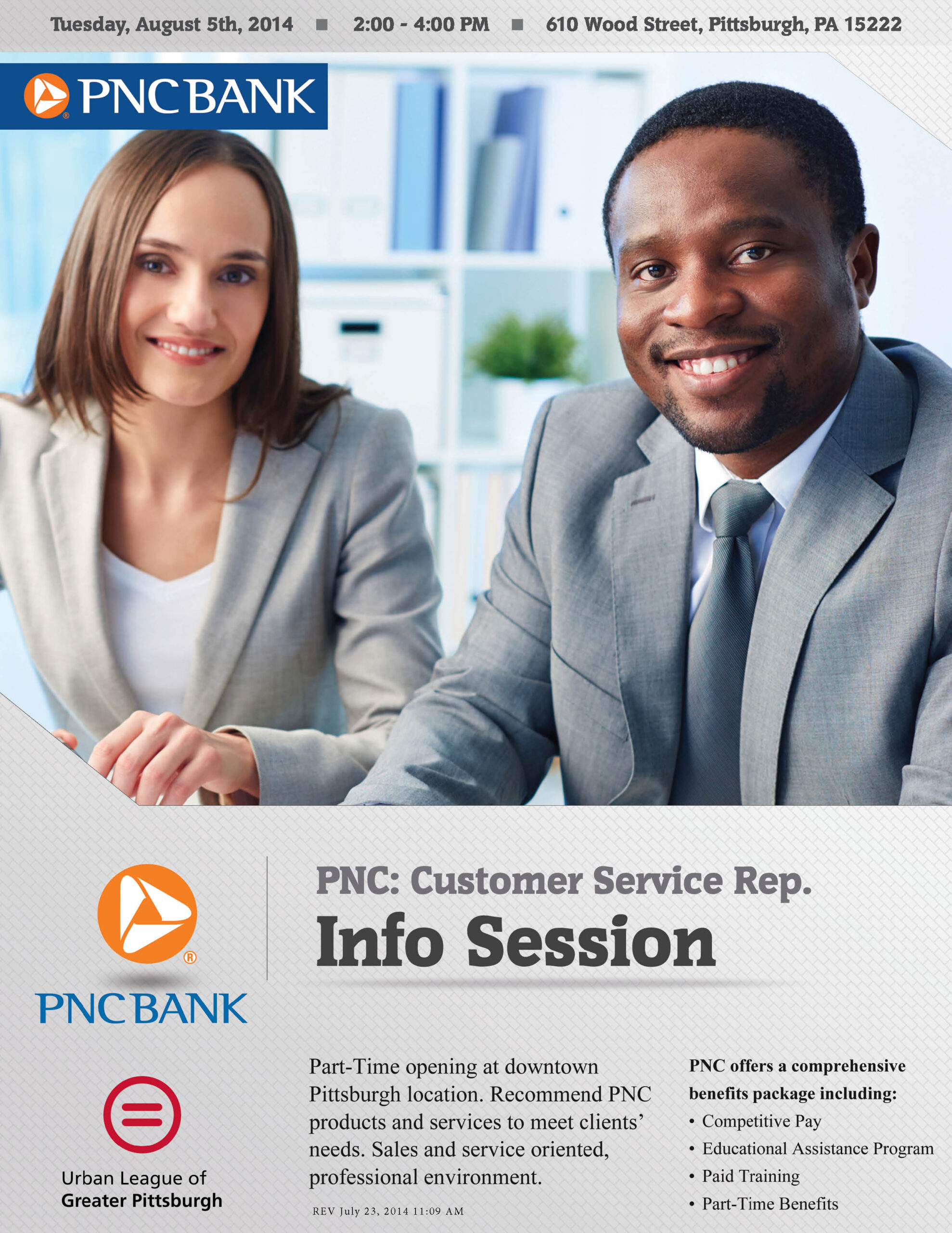 PNC Bank Info Session – August 5, 2014